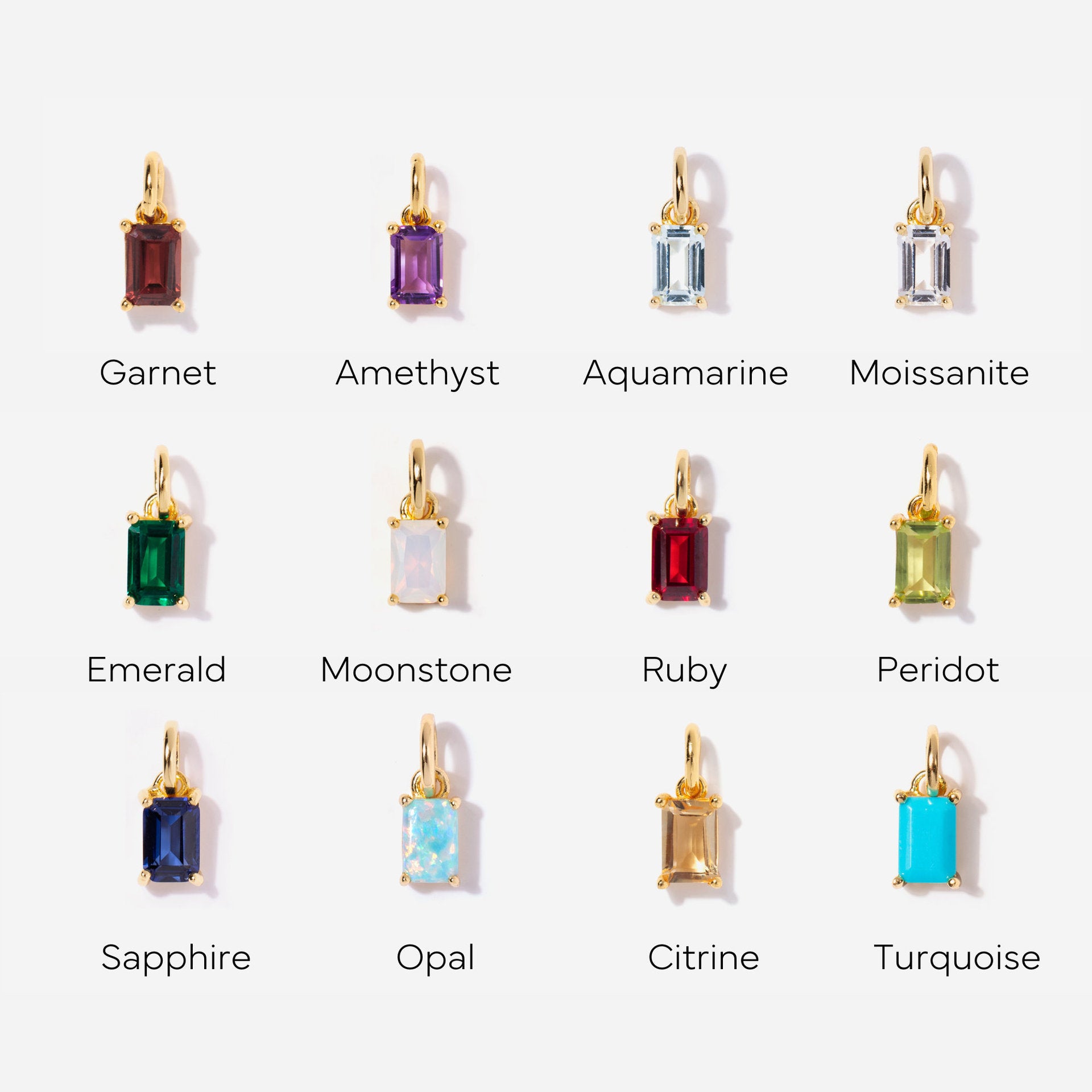 Titanium Steel Necklace Rectangle December Birthstone Pendant Collarbone Chain